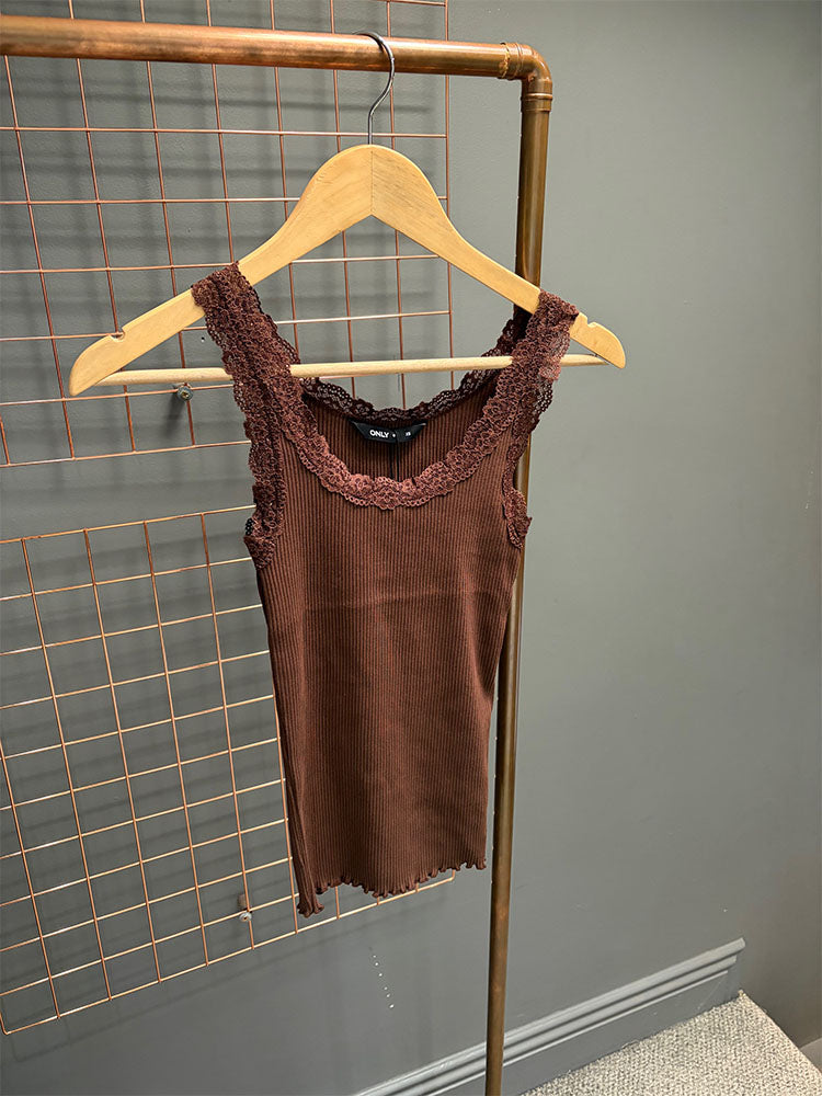 Onlsara Sharai Tank Top-Shaved Chocolate