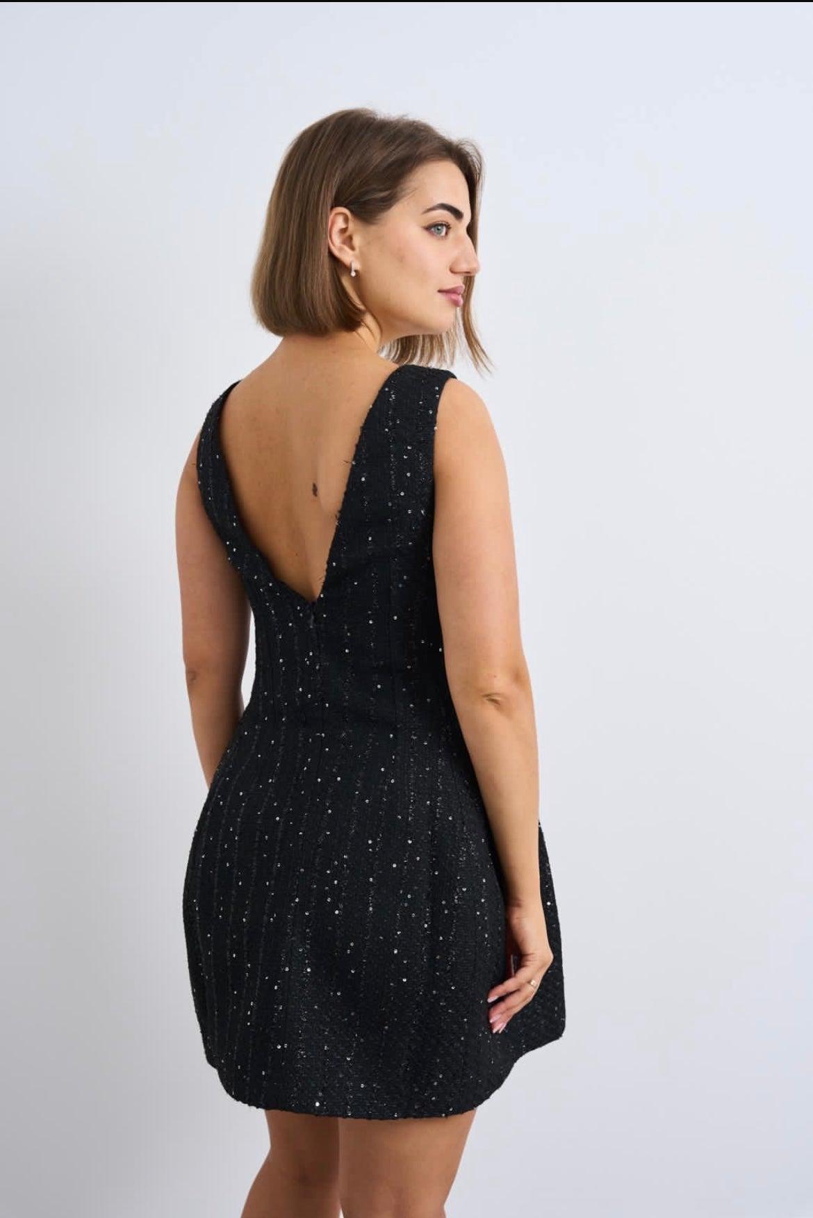 kyla mini dress- black sequin detail