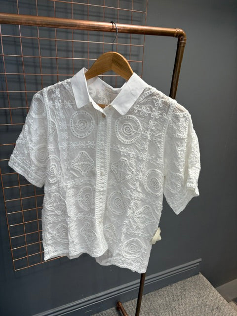 Short Sleeve Embroidered Shirt