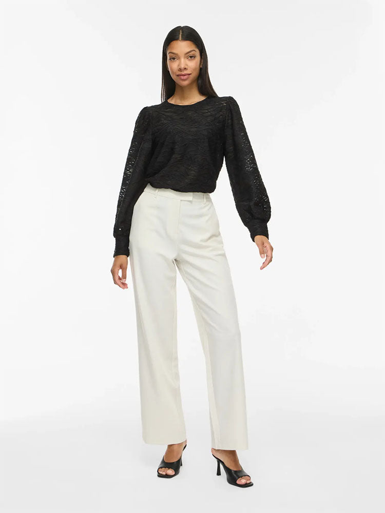 Vifina Long Sleeve Top-Black