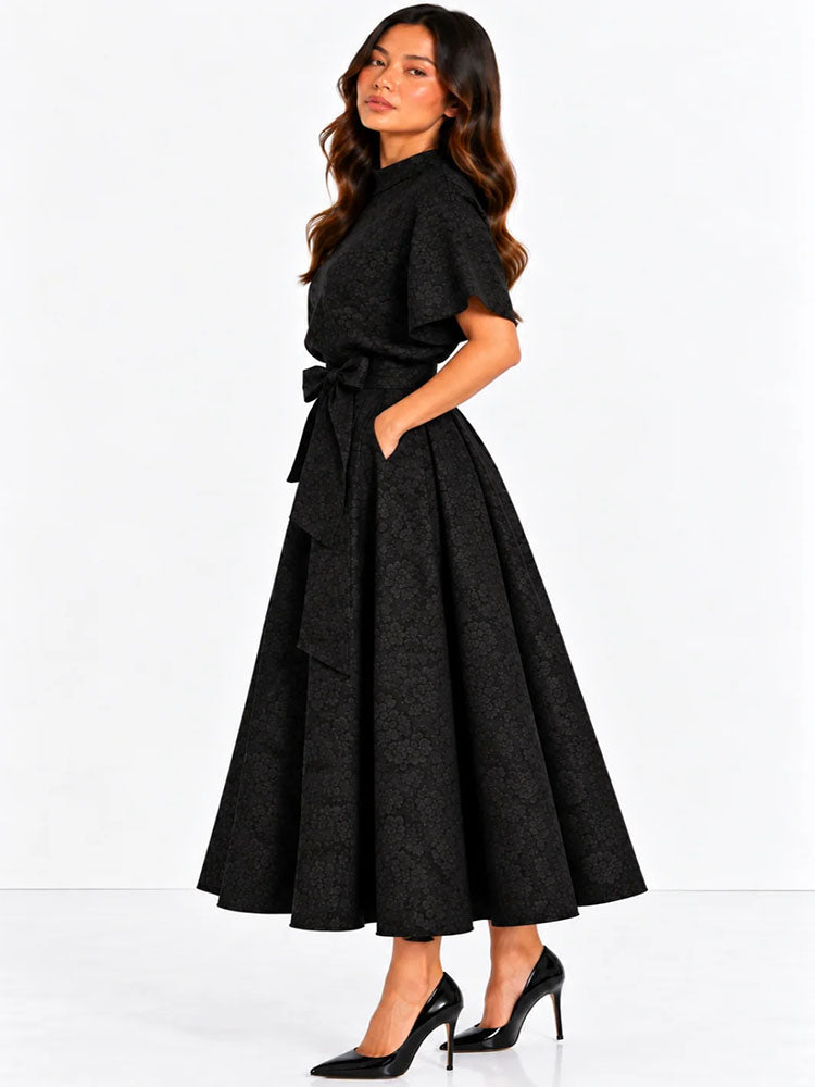 Kate & Pippa Blair Jacquard Skirt In Black