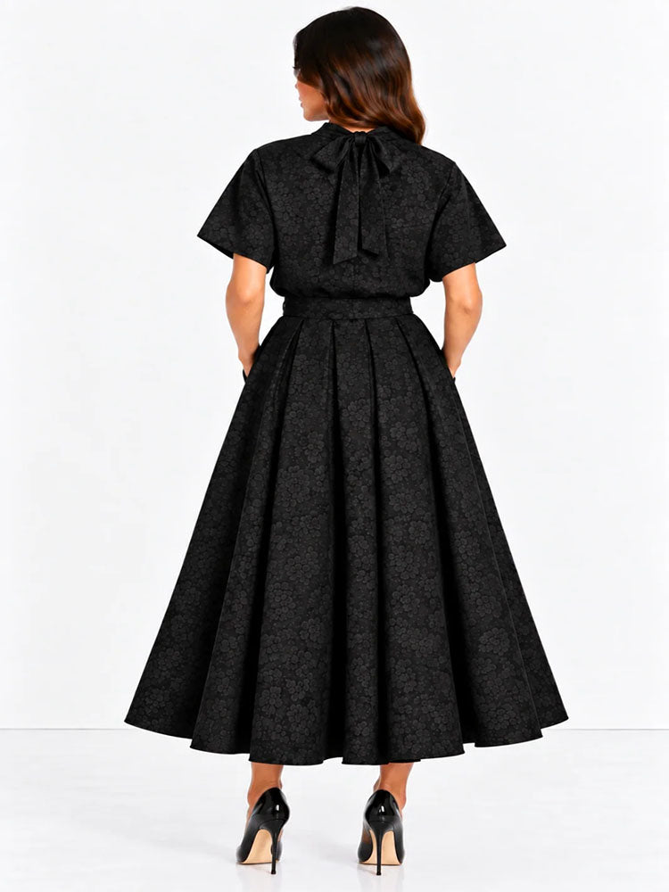 Kate & Pippa Blair Jacquard Skirt In Black