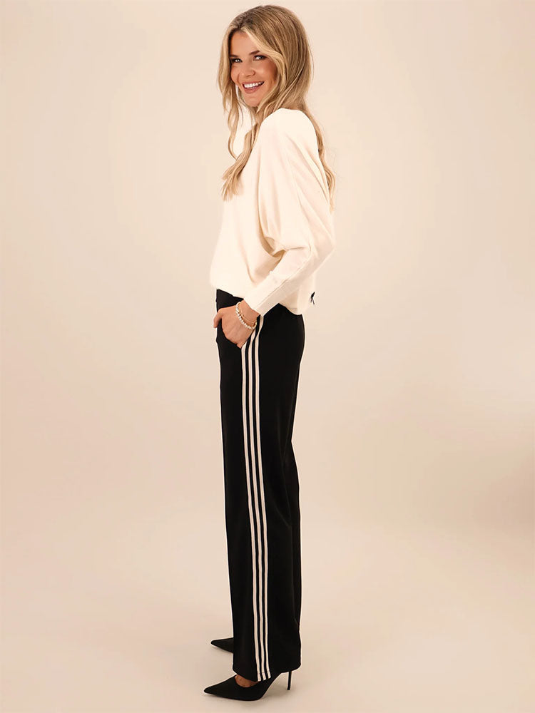 Kate & Pippa Nicks Stripe Trousers In Black
