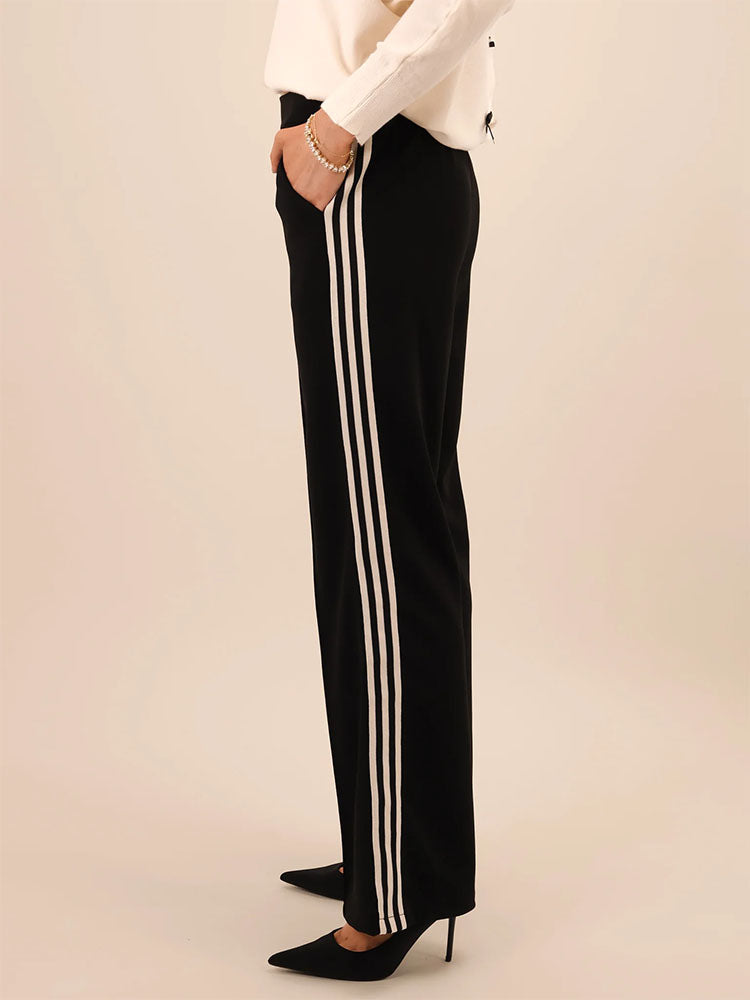 Kate & Pippa Nicks Stripe Trousers In Black
