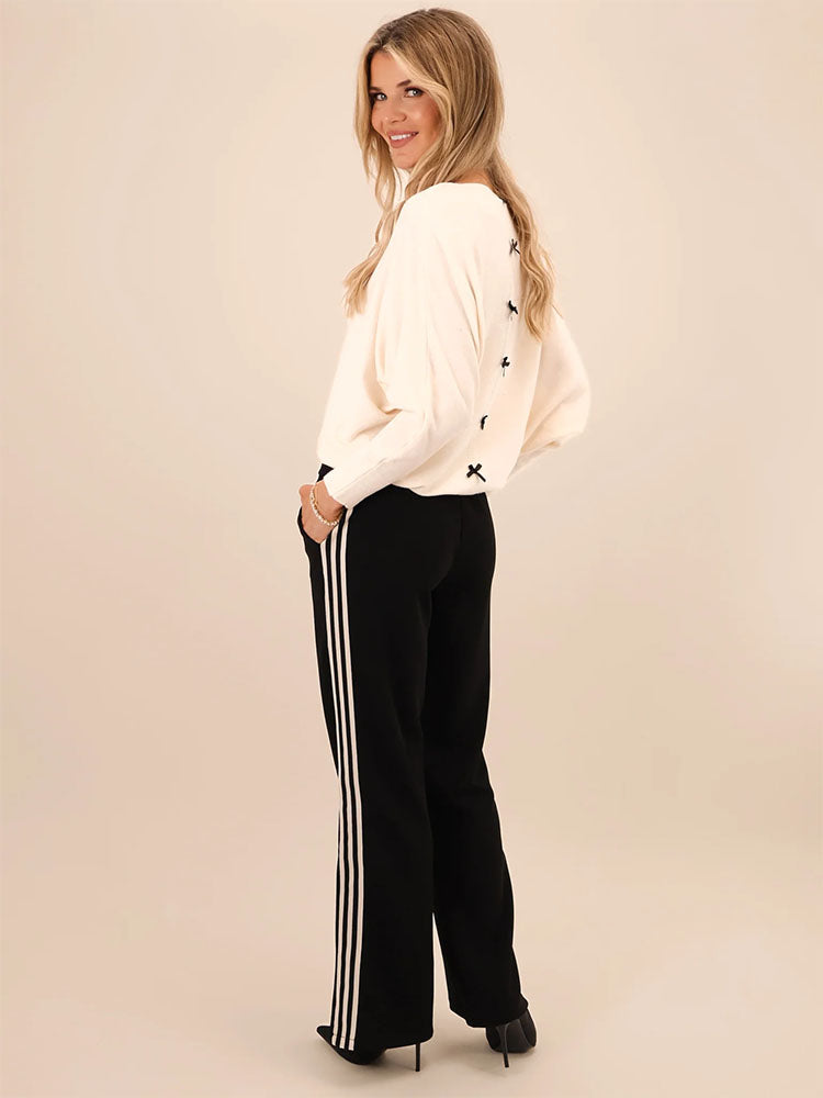 Kate & Pippa Nicks Stripe Trousers In Black