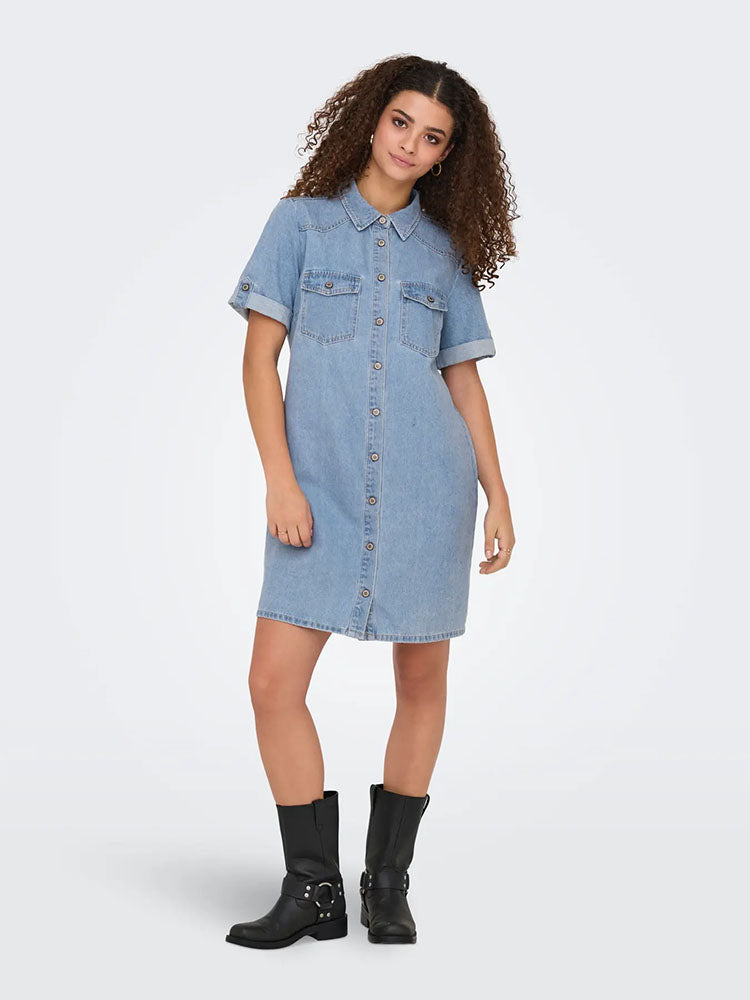 Onllisa Denim Dress-Light Blue Denim