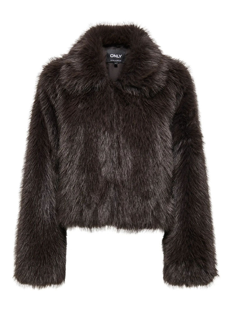 Onlmanny Faux Fur Jacket-Brown