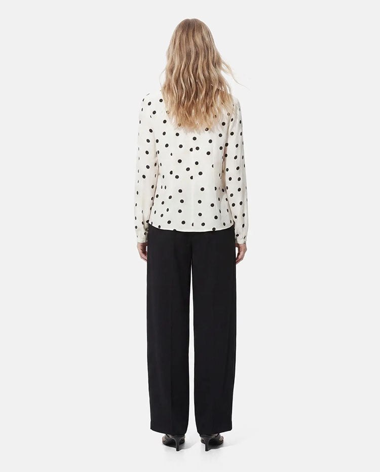 Pcbosella Mid Waist Barrel Trousers-Black