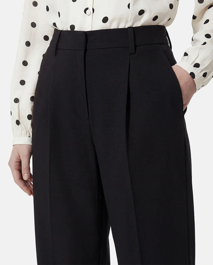 Pcbosella Mid Waist Barrel Trousers-Black