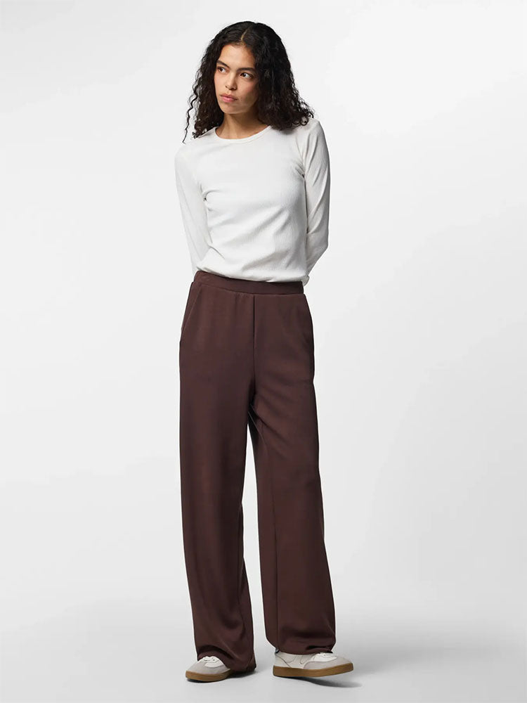 Pcmichelle Scuba High Waist Trousers-Hot Fudge