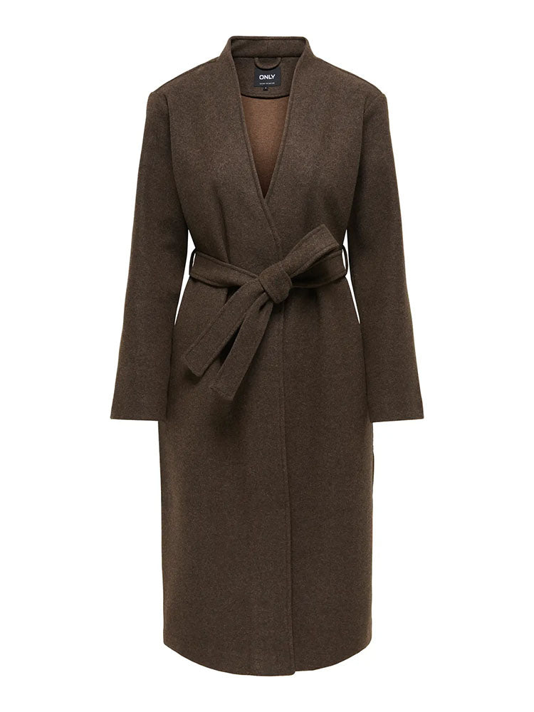 Onlvela Belted Coat-Brown