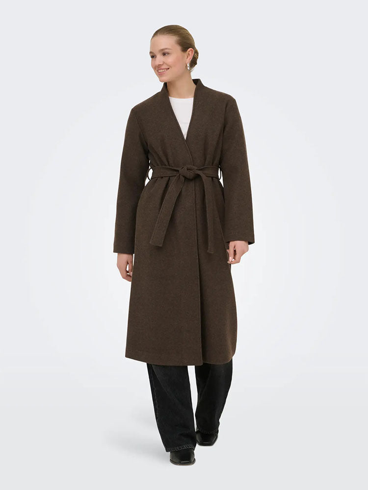 Onlvela Belted Coat-Brown