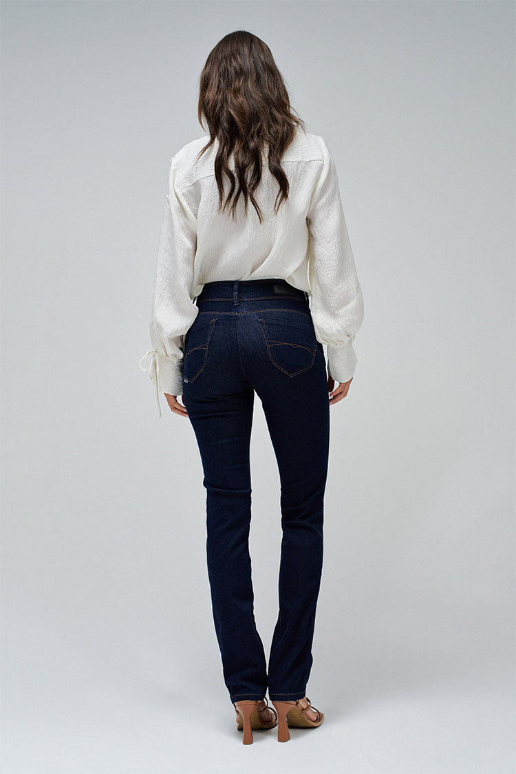 Salsa Secret Push In Slim Jeans-Dark Blue Denim
