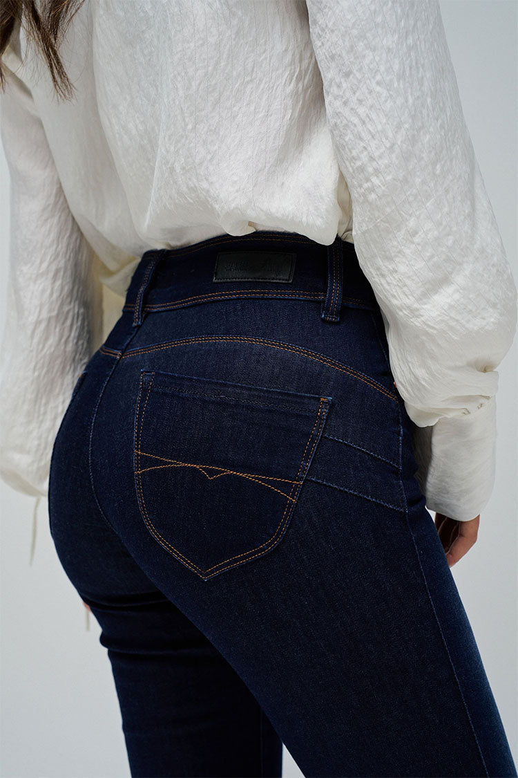 Salsa Secret Push In Slim Jeans-Dark Blue Denim