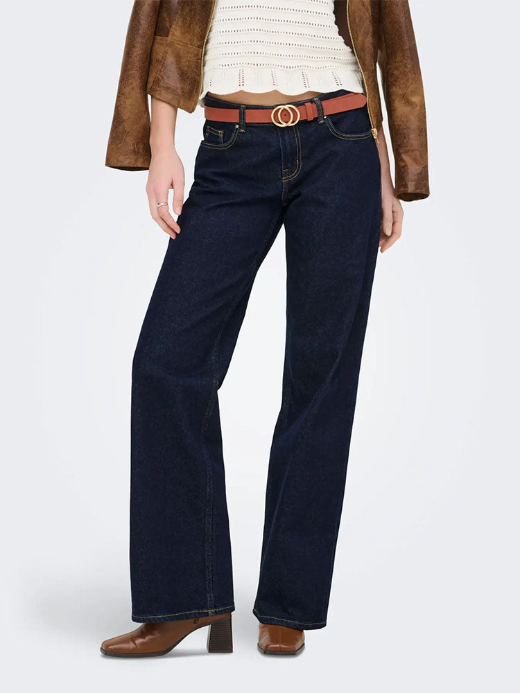 Onljuicy Low Waist Wide Leg Dark Denim Jeans