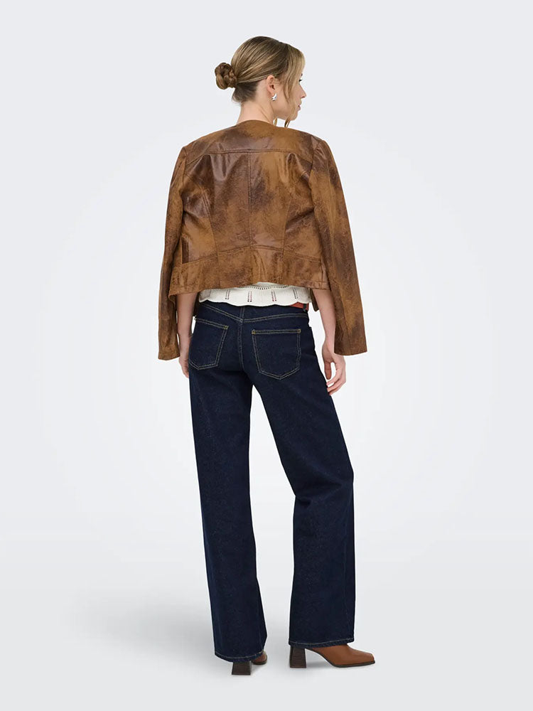 Onljuicy Low Waist Wide Leg Dark Denim Jeans