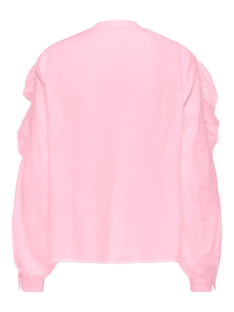 Onlmarriah Frill V Neck Shirt-Flushing Pink