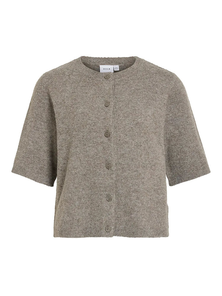 Viliga Short Sleeve Cardigan-Beige