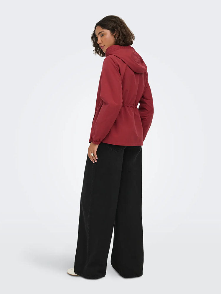 Onlasta String Parka-Brick Red