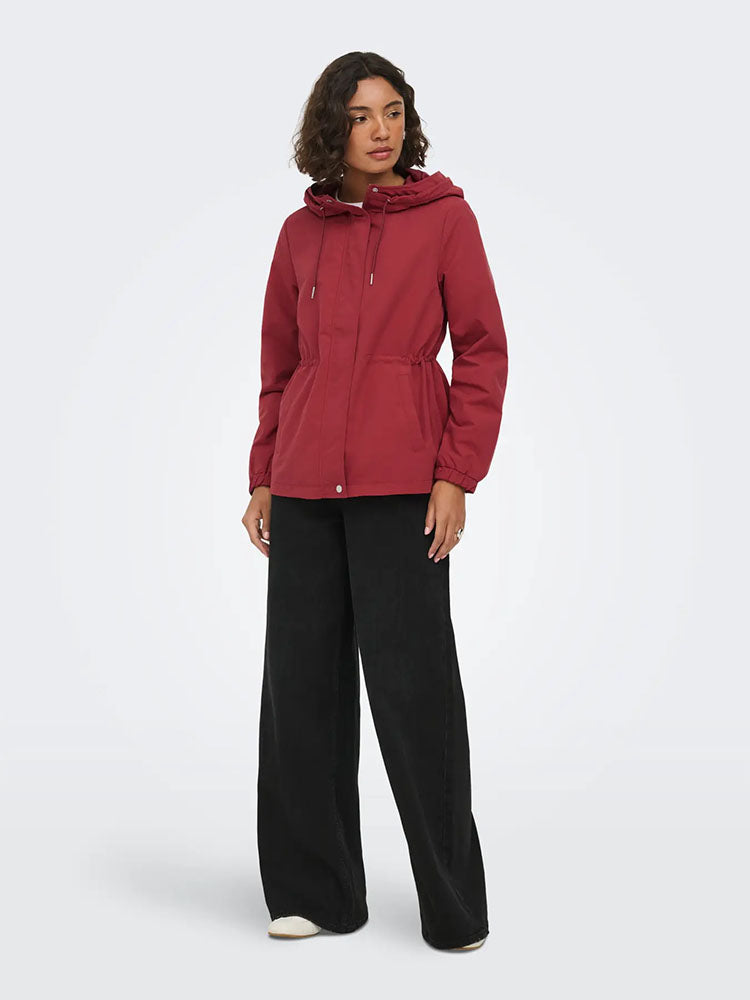 Onlasta String Parka-Brick Red