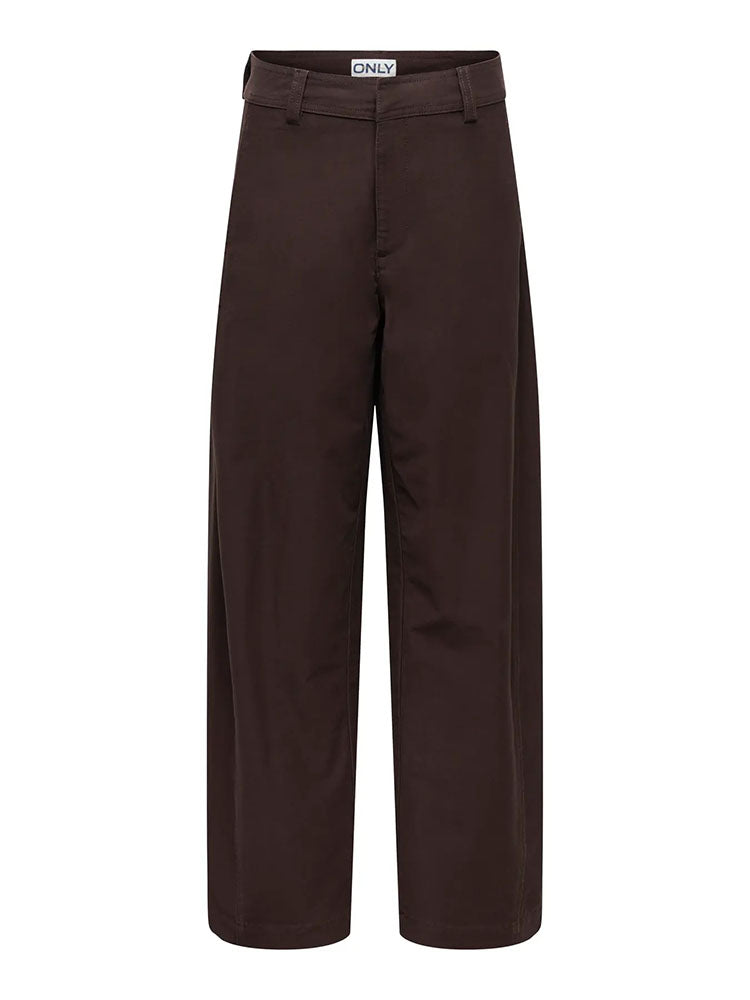 Onlclair Mid Waist Barrel Trousers-Coffee