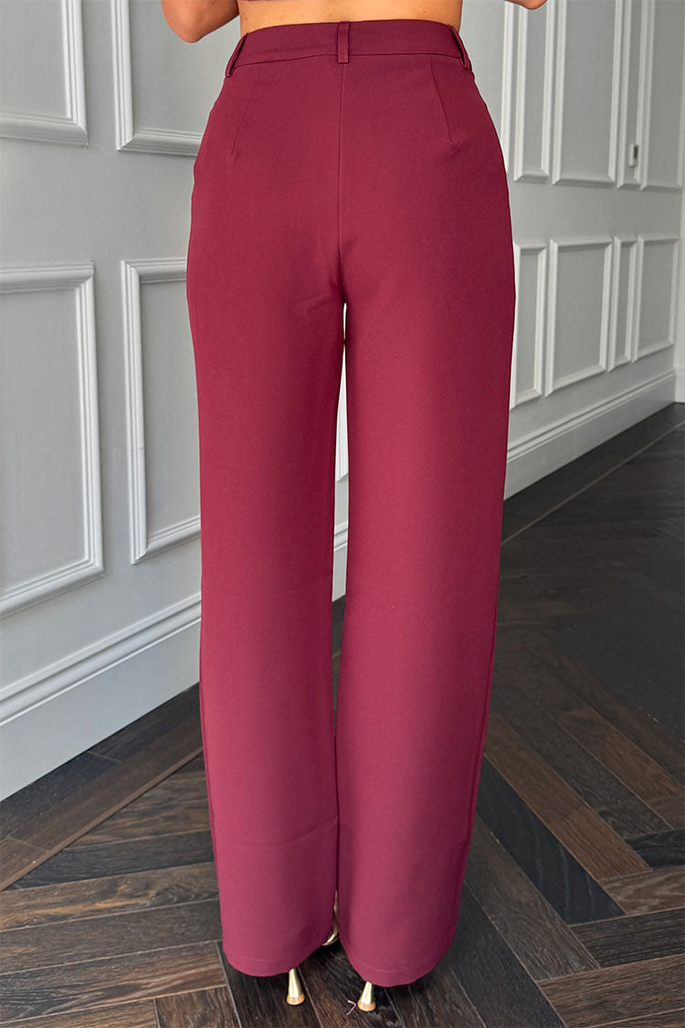 Jo Pleat Detail Tailored Trouser Berry