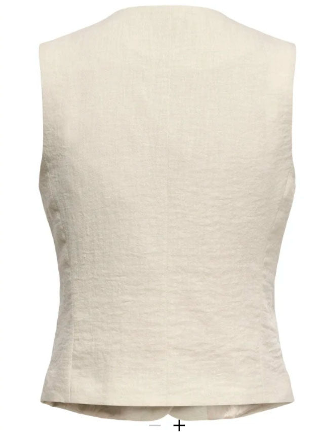 Jdycara Linen Wistcoat-Cream/Oatmeal