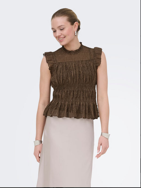 Onlshaila Top-Brown