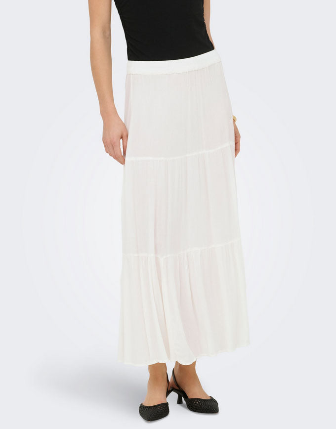 Onlmikka Long Skirt-White