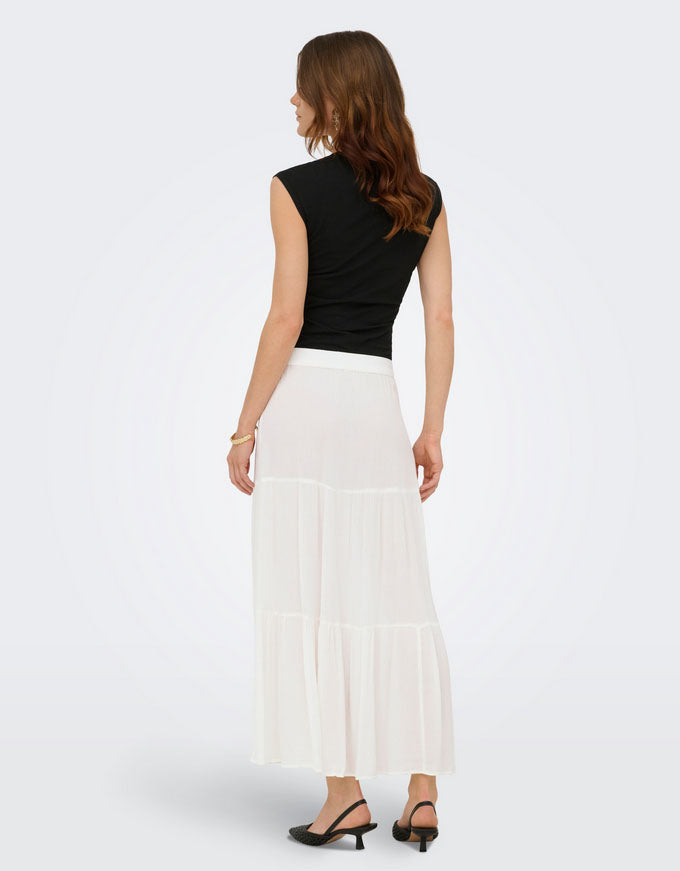 Onlmikka Long Skirt-White