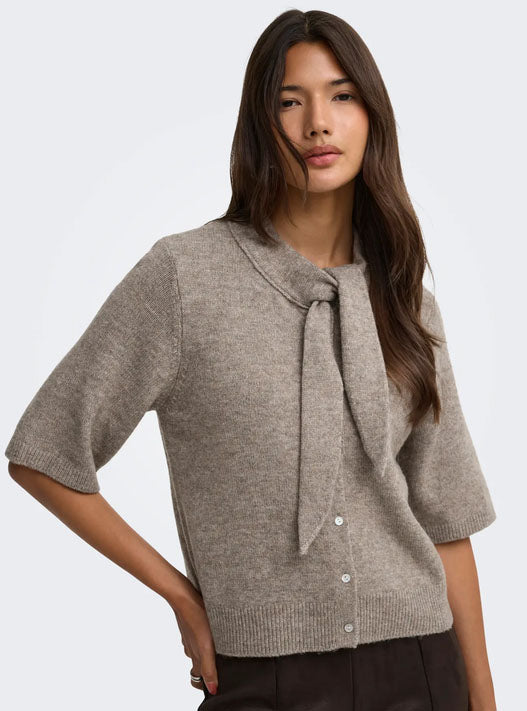 Onllana Scarf Knit Cardigan-Beige