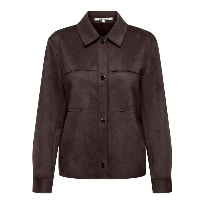 Onlmira Faux Suede Shirt-Coffee Bean