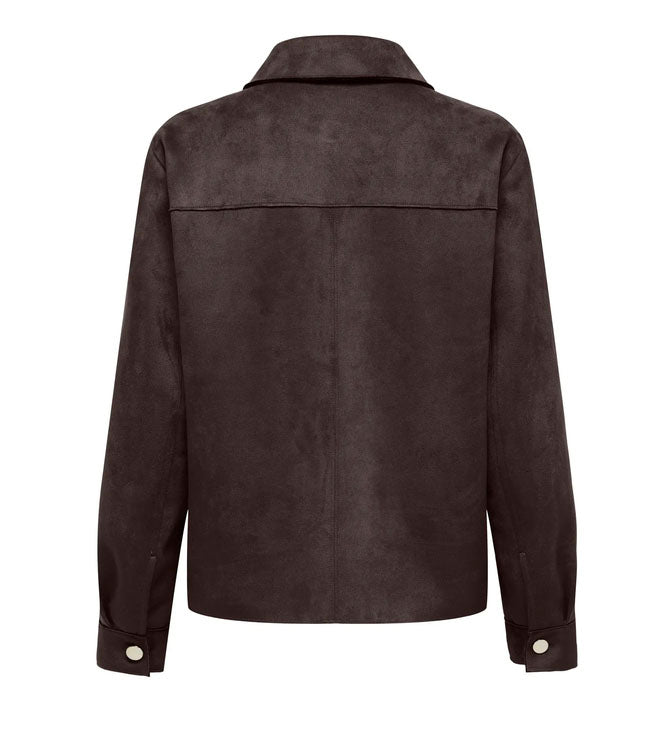 Onlmira Faux Suede Shirt-Coffee Bean