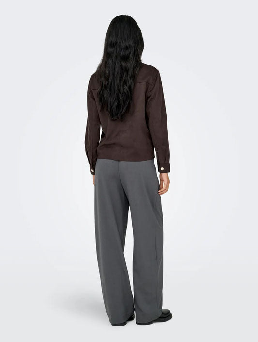 Onlmira Faux Suede Shirt-Coffee Bean