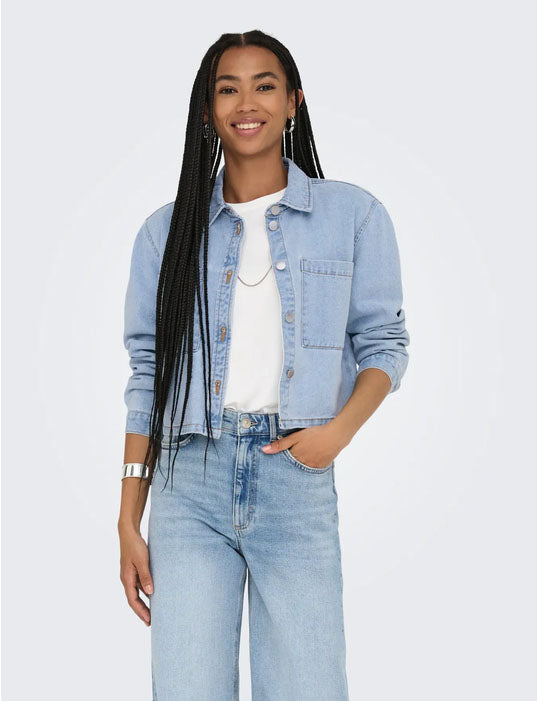 Jdymarly Boxy Shacket-Light Blue Denim