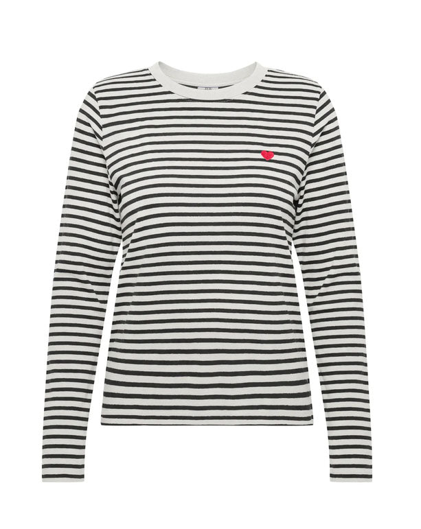 Jdypisa Long Sleeve-Black/Cream Stripe Top