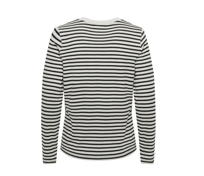 Jdypisa Long Sleeve-Black/Cream Stripe Top