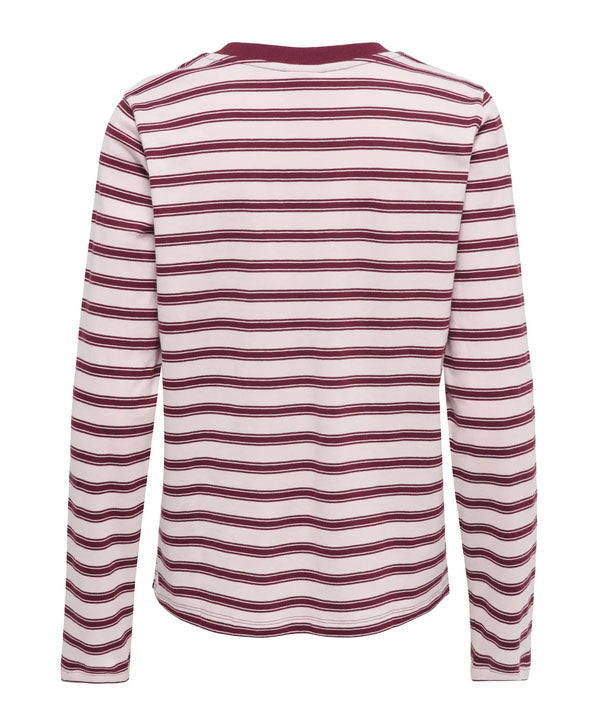 Jdypisa Long Sleeve Stripe Top-Pink/Burgundy