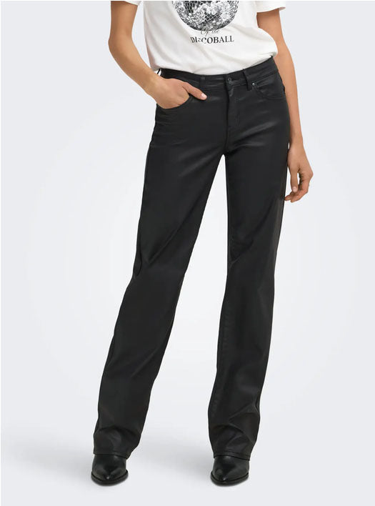 Onlblush Coated Straight Leg Jeans-Black