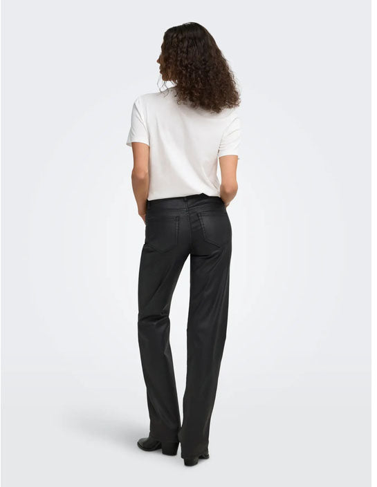 Onlblush Coated Straight Leg Jeans-Black
