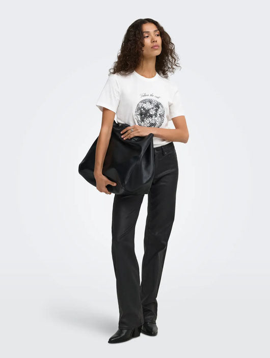 Onlblush Coated Straight Leg Jeans-Black