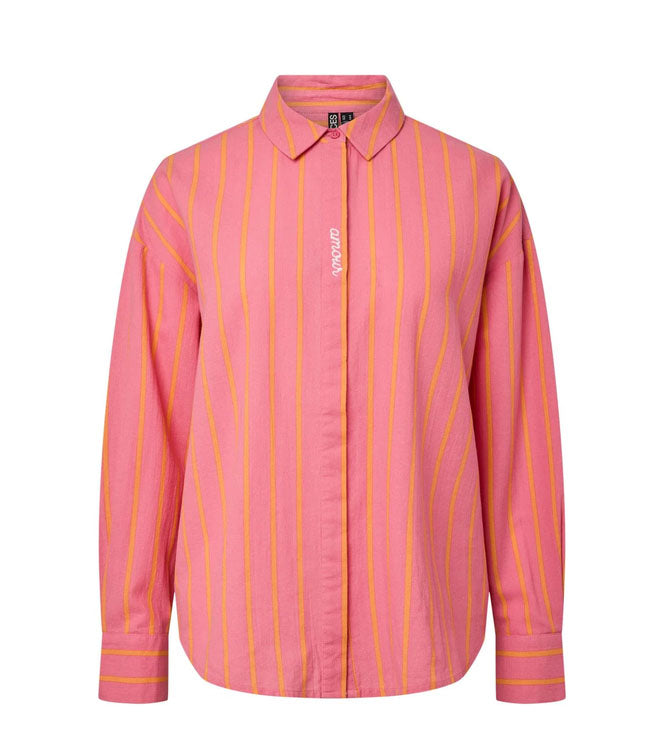 Pcjavia Stripe Shirt-Pink/Orange Stripe