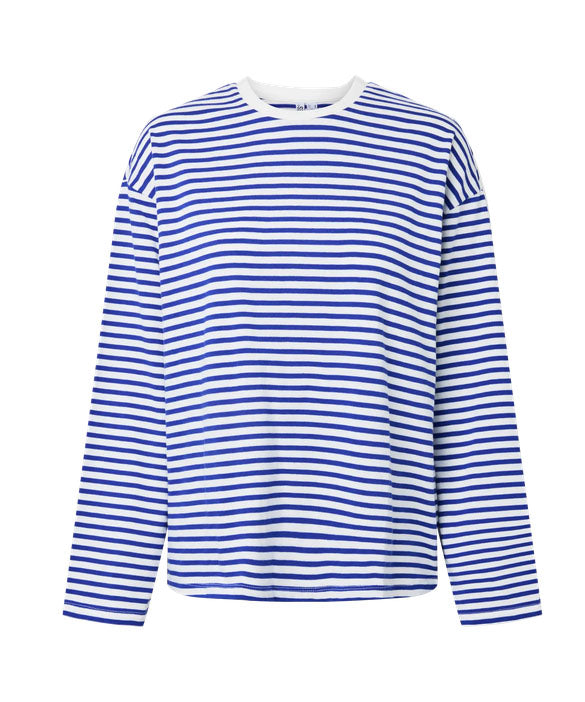 Pcsadie Long Sleeve Top-Blue/White Stripe