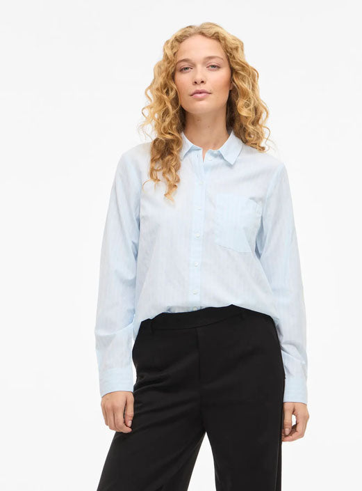 Vidarma Regular Shirt-Blue/White Stripe