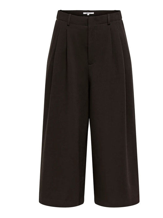 Onllyon Wide Leg Culotte Trousers-Chocolate