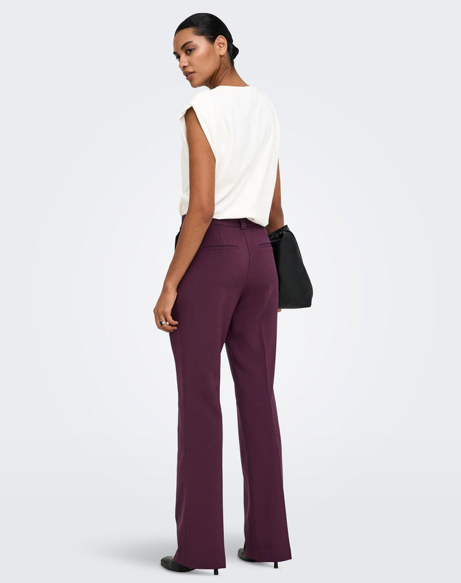 Onlastrid High Waist Flared Trousers-Winetasting