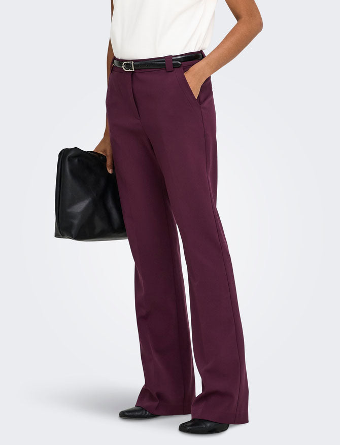 Onlastrid High Waist Flared Trousers-Winetasting