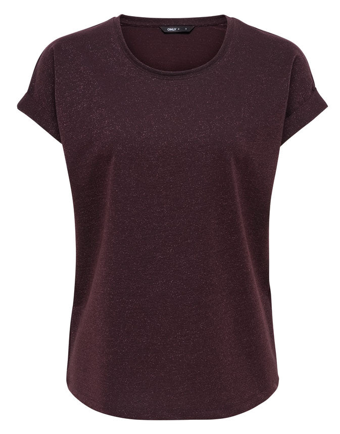 Onlmoster Glitter Top-Burgundy