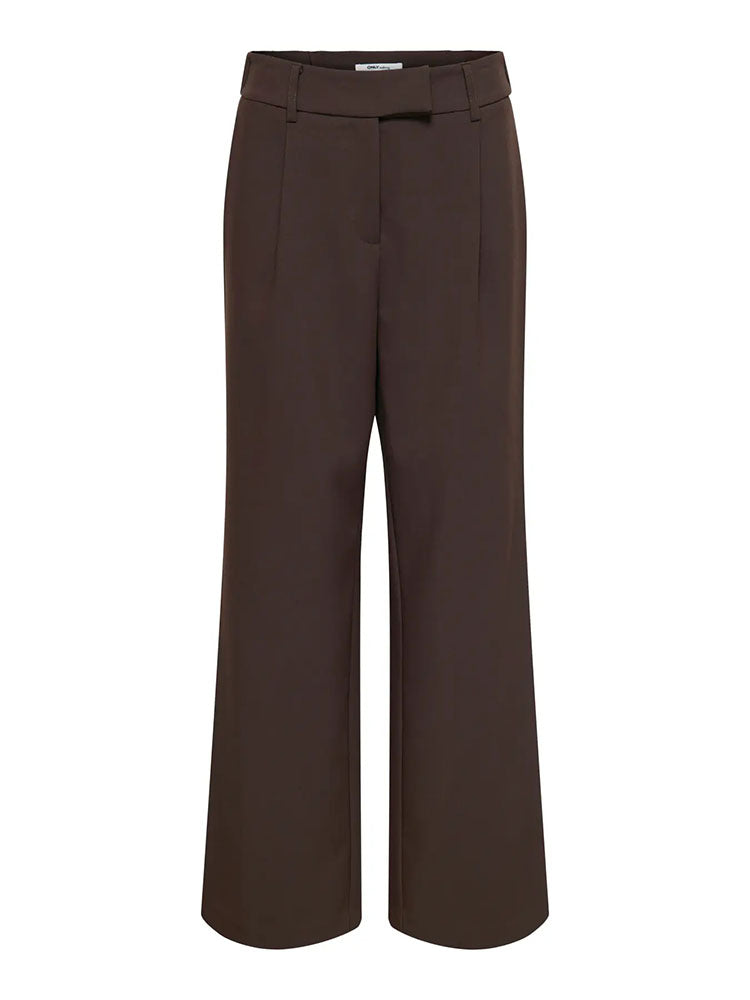 Onllinda Raven High Waist Straight Leg Trousers-Coffee Bean