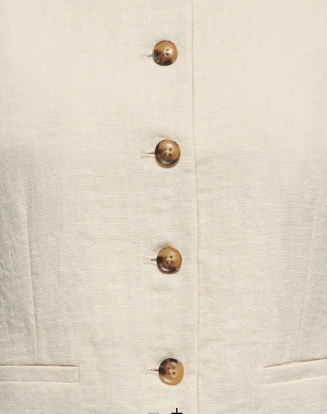 Jdycara Linen Wistcoat-Cream/Oatmeal